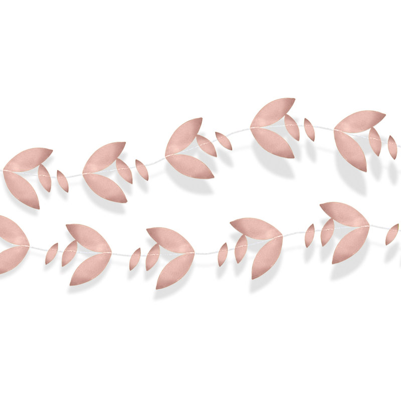 Guirlande de feuilles d'aluminium - 11 pi - paquet de 12, Or rose
