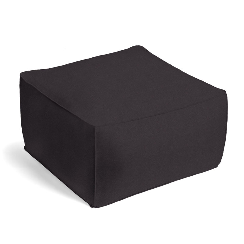 Upholstered Pouf, Charcoal Velvet