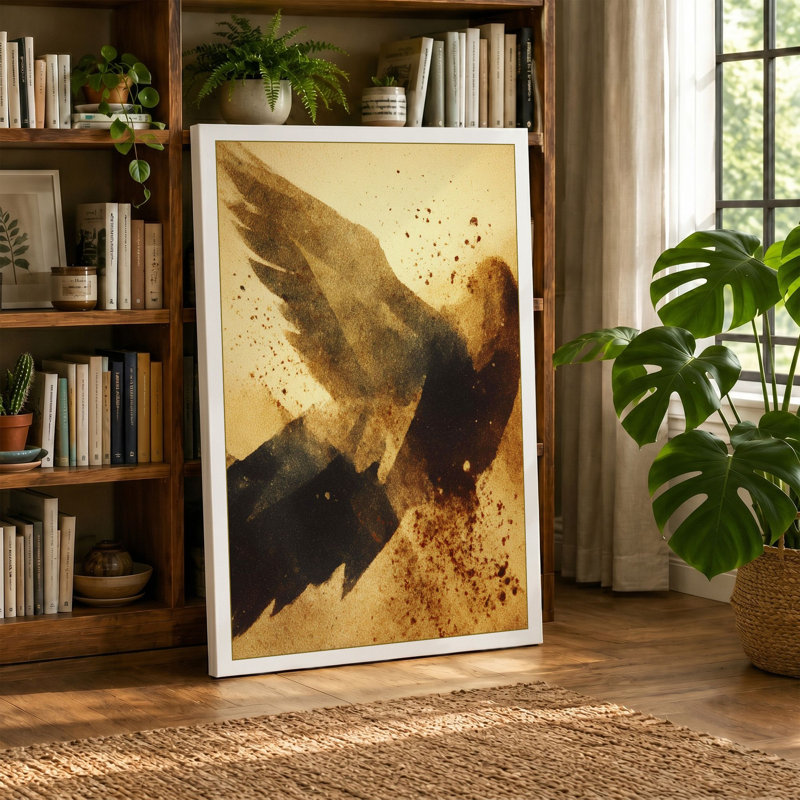 Angel in Dissolution Boho 1 Piece Wrapped Canvas Wall Art, 24x16 - 61.0 x 40.6 cm, Cream Border