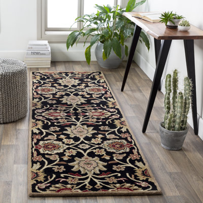 Arden Floral Hand-Tufted Wool Black/Camel Area Rug