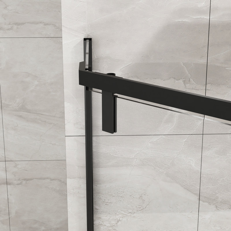 -Angle Shower Door 36 In.D X In.W 72 In.H - Matte Black, Clear Tempered Glass, 304 Stainless Steel Toggle Anchors 72" High 36X36, Fixtures