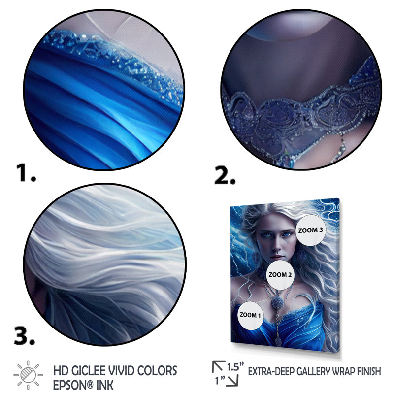 «Silver Ice and Blue Archangel II», impression sur toile, H 20 po x l 12 po x P 1 po, Toile tendue