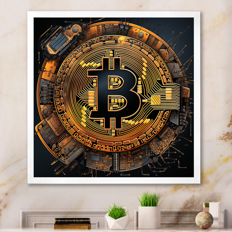 Bitcoin Crypto Seal - Print on Canvas Format: Wrapped Canvas, Size: 24" H x 24" W x 1" D
