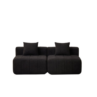 Chenille sectional sofa with 2 pillows,Symmetrical Modular Sofa Sectional for bedroom, living room, office for leisure or nap, reading room, and lobby