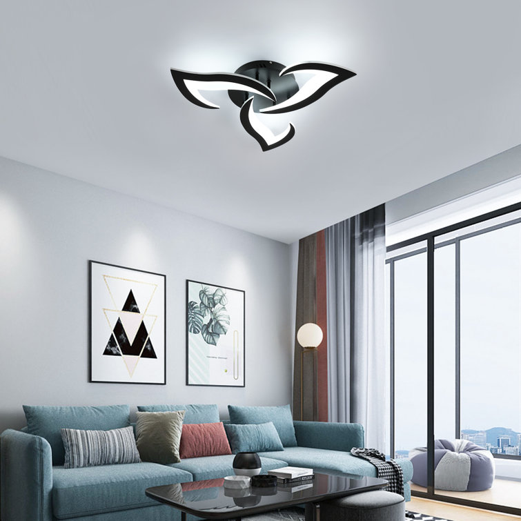 3-Light  Dimmable LED Acrylic Ceiling Lamp with Remote Control