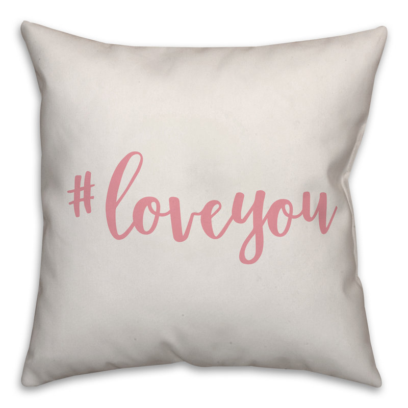  Coussin Hashtag, Blanc / rose, Housse de coussin