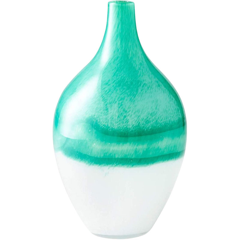 Iced Marble Glass Table Vase 1, 12.75" H x 7.5" W x 7.5" D
