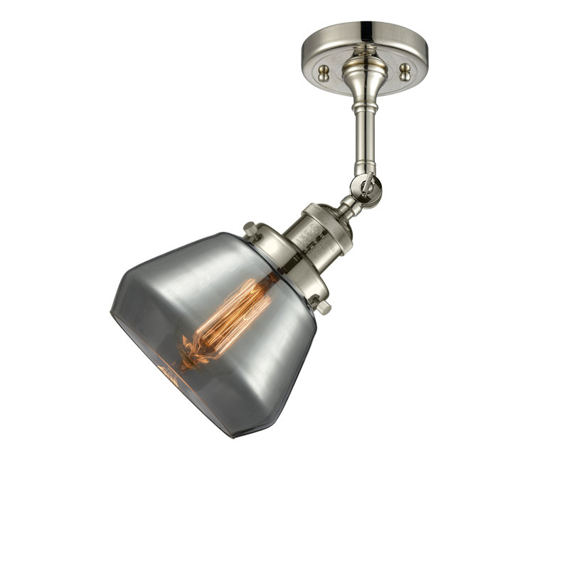 Chill Armed Sconce, Polished Nickel, Smoked