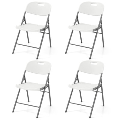 Plastic Stackable Folding Chair Set of 4