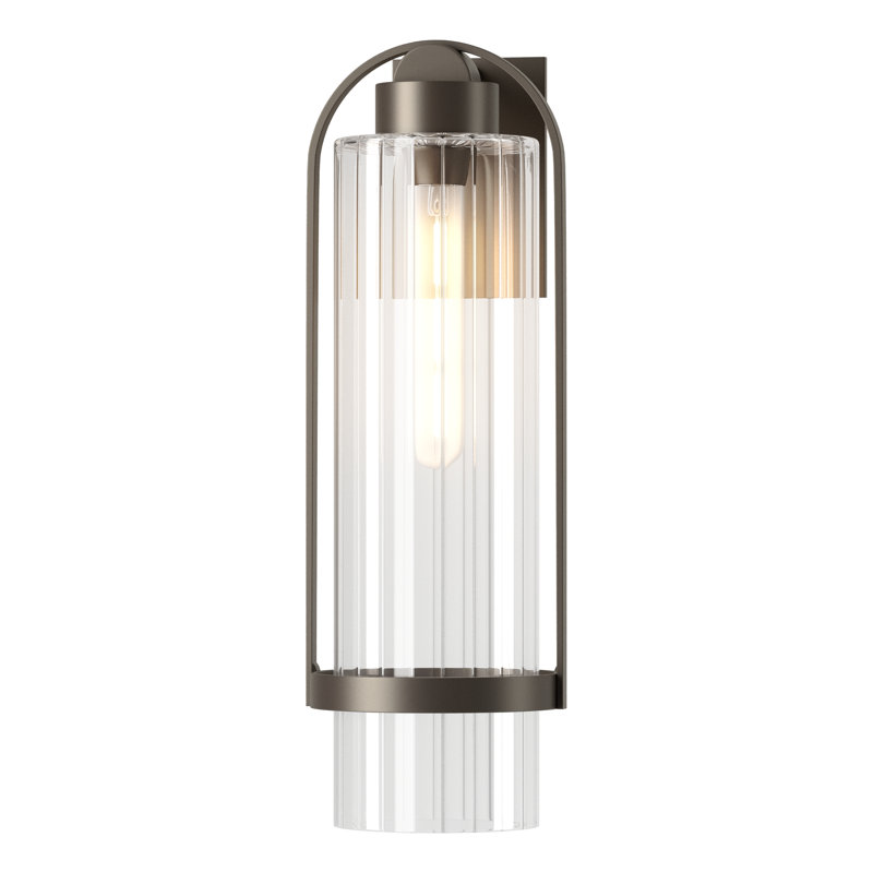 Alcove Aluminum Wall Light, Clear Glass, 23.2" H x 7.8" W x 8.3" D, Coastal White