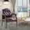 Chaise d'invité en cuir à dossier moyen avec siège rembourré et garniture cloutée, chaise d'appoint de bureau ou de réception, H 35,83 po x l 20 po x P 26,57 po