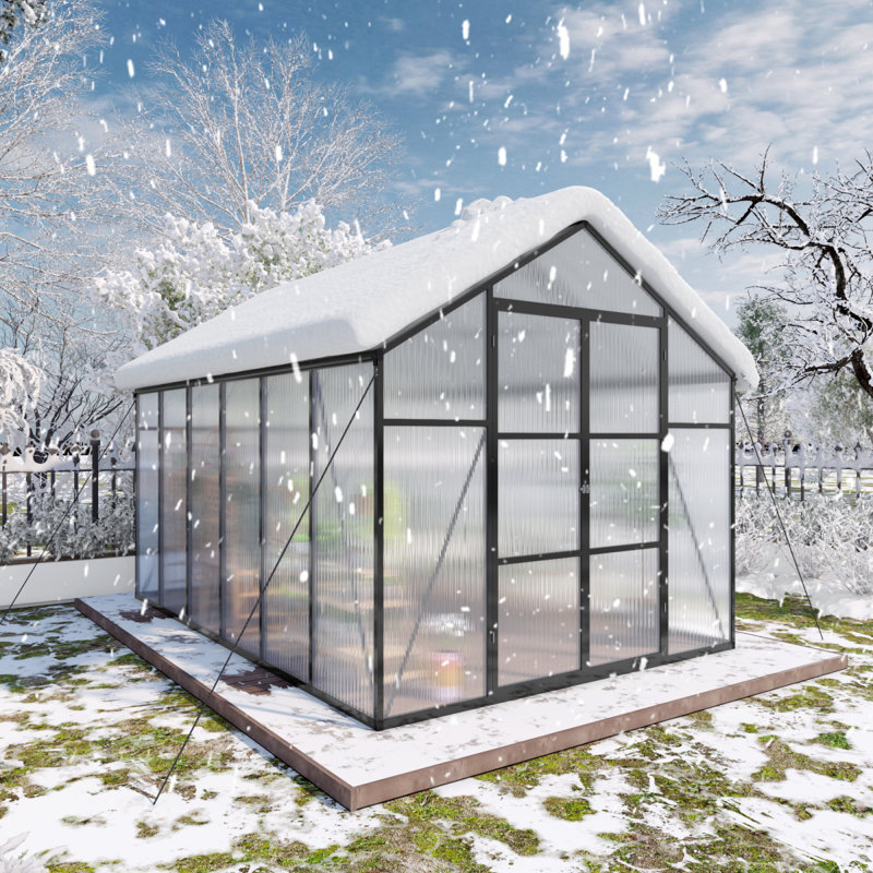 Serre en polycarbonate surélevée de 8 pi x 12 pi Newly Design Greenhouse