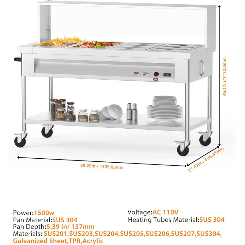 Chauffe-plat commercial 96QT