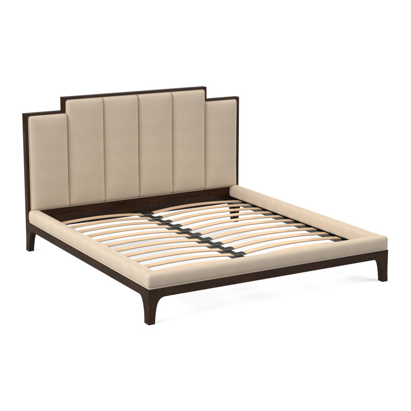 Rafferty Upholstered Bed, American Walnut, Filigree Ivory