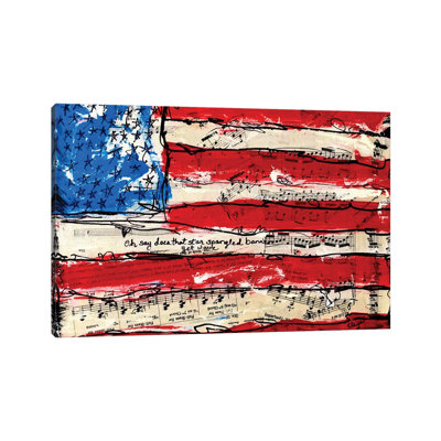 Oh Say American Flag by Elexa Bancroft - Painting on Canvas