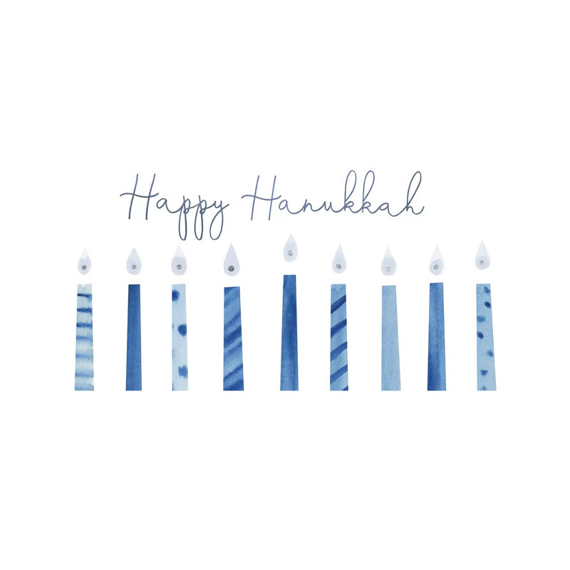 «Indigo Hanukkah» par Victoria Borges, impression sur toile tendue, H 18 po x l 26 po x P 1,5 po