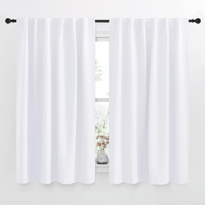 White Window Curtain Panels for Bedroom, 50% Light Blocking Window Panels for Dining Room, Thermal Insulated Privacy Decor, Noise Reducing Living Room Home Decor, 2 Panels