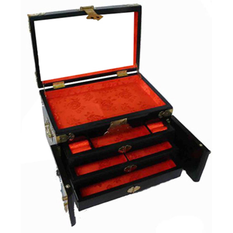 Mother of Pearl Oriental Chinese Hand Painted Jewellery Box