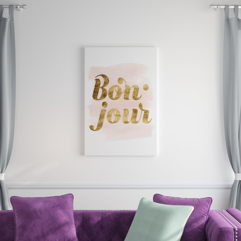 'La Vie in Pink II' by Grace Popp - Typography Print, 91cm H x 61cm W, Wrapped Canvas