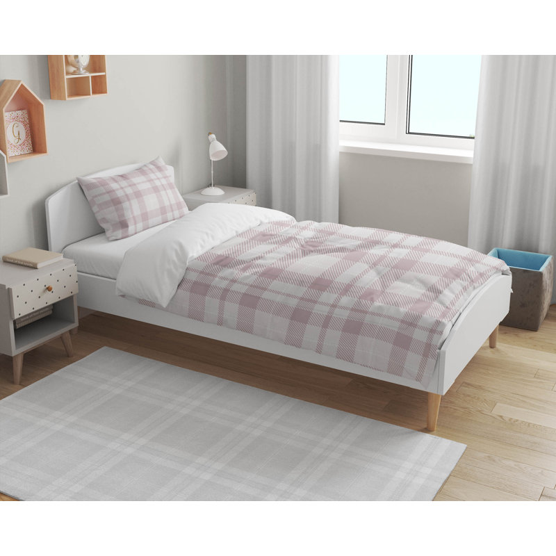 Ensemble d'édredon léger Gen Plaid, Rose