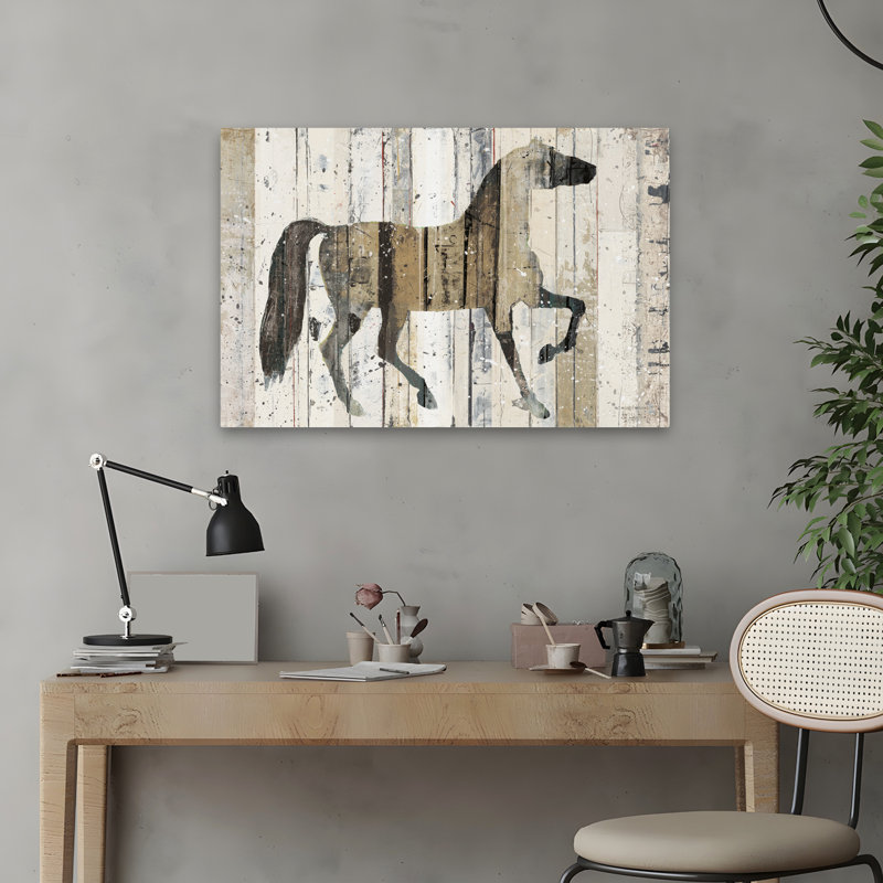 Cheval noir contemporain, H 24 po x l 16 po