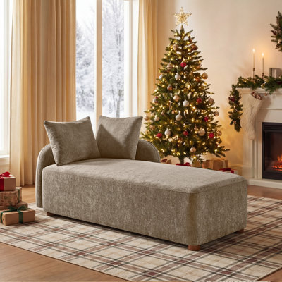 Modern Upholstered Chaise Lounge with Two Removable Pillows by Latitude Run