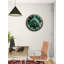 Horloge murale en verre trempé vert doré, design inspiré du marbre, décoration intérieure élégante, horloge moderne-739973115-739973056