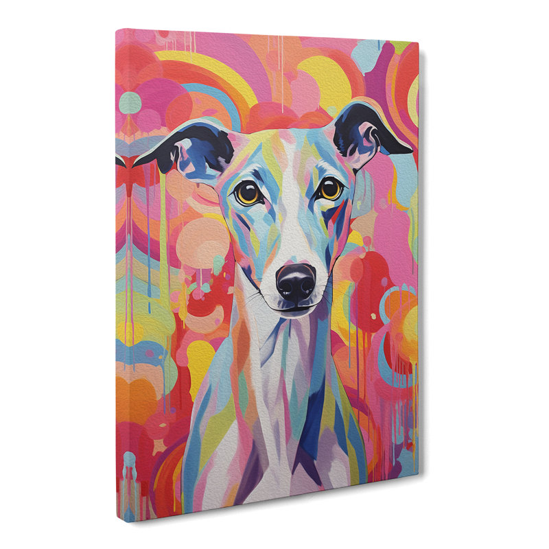 Whippet Colour Field - Print, 50cm H x 35cm W x 3cm D