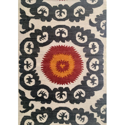 Tapis oriental en laine tissé à plat à la main Sangria