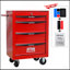 Coffre à outils roulant en métal avec 4 tiroirs, armoire à outils à 4 tiroirs de 20 po avec glissières à roulement à billes, coffre à outils en acier - rouge et noir-130370842