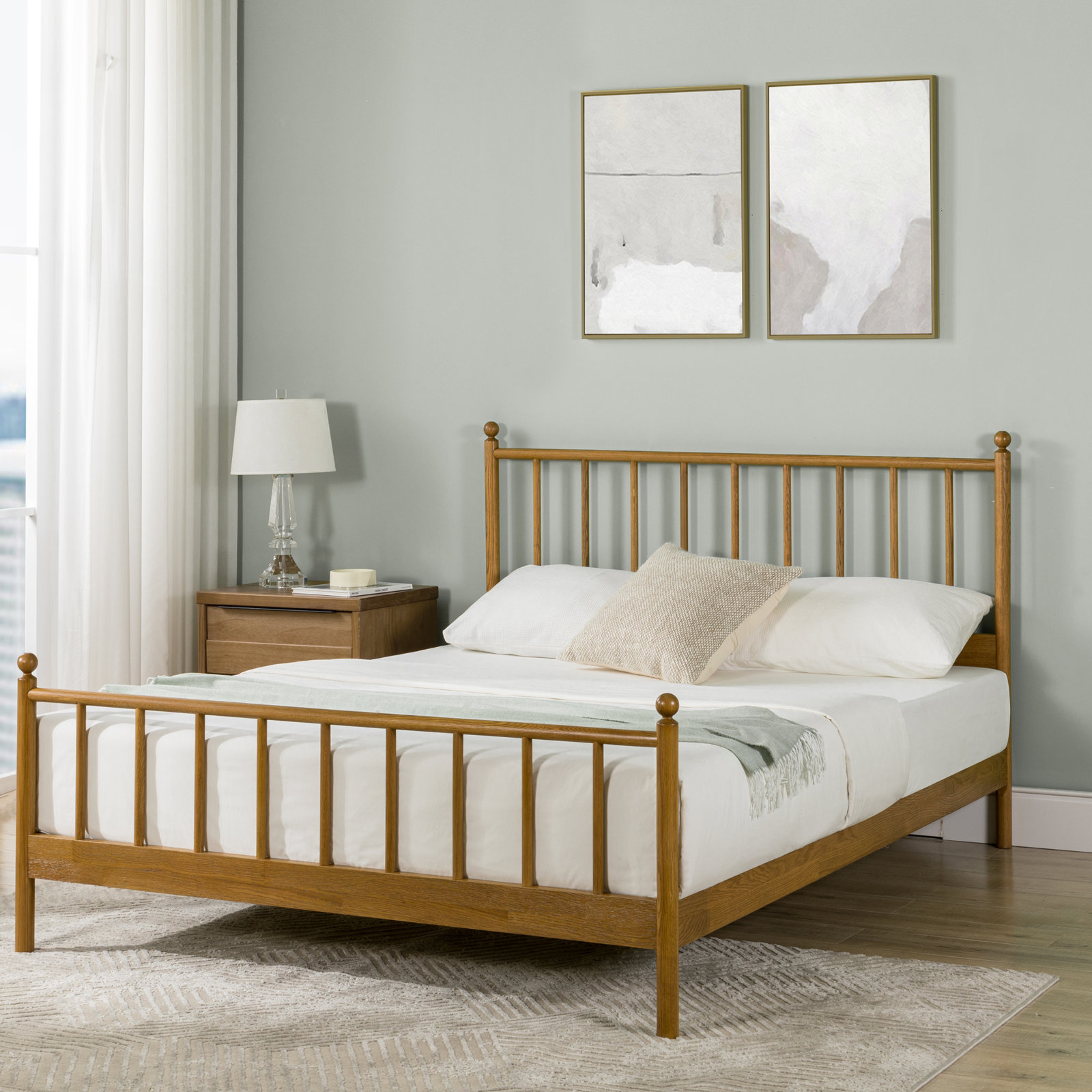 Edward Solid Wood Slat Bed, King