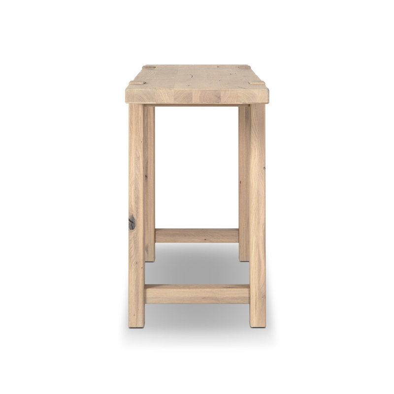 Matei 86 in. Solid Wood Console Table, Bleached Oak
