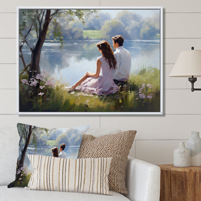 Romantic Couple Landscape Serenity I - Romantic Landscape Canvas Art Print