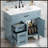 36 Inch Blue Bathroom Vanity With Ceramic Sink, Solid Acacia Wood Frame, MDF Board, And Ample Storage Drawers