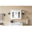 Armoire de rangement murale 35 po x 28 po, armoire à pharmacie, armoire murale moderne avec miroir, armoire à miroir avec 6 tablettes ouvertes (meuble-lavabo non inclus)