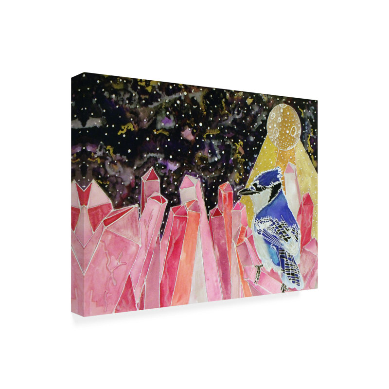 Lauren Moss Cosmic Crystal Blue Jay Abstract Canvas Art, 19" x 14"