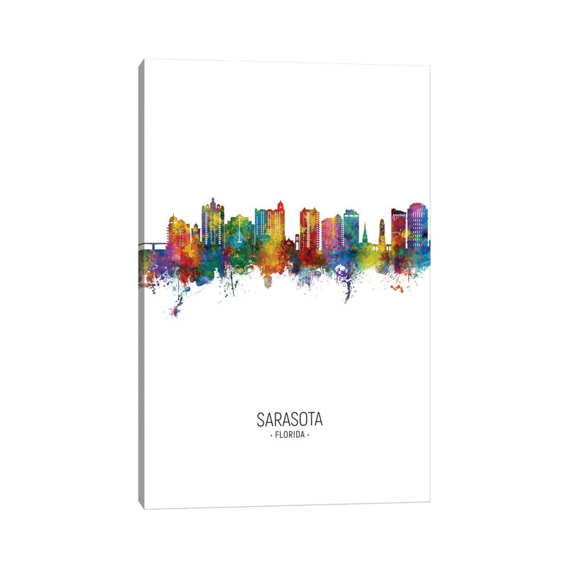 Sarasota Florida Skyline Portrait by Michael Tompsett - Wrapped Canvas Gallery-Wrapped Canvas Giclée, 152.5 cm H x 101.5 cm W