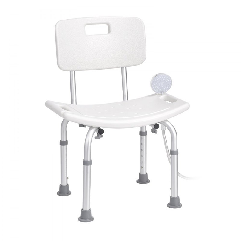 Shower Chair, Shower Seat with Back, Adjustable Height Shower Stool, Shower Chair