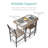 Ankie 3-Piece Modern Dining Set, Square Table & Chairs Set w/ Steel Frame, Built-In Storage Rack-81125167