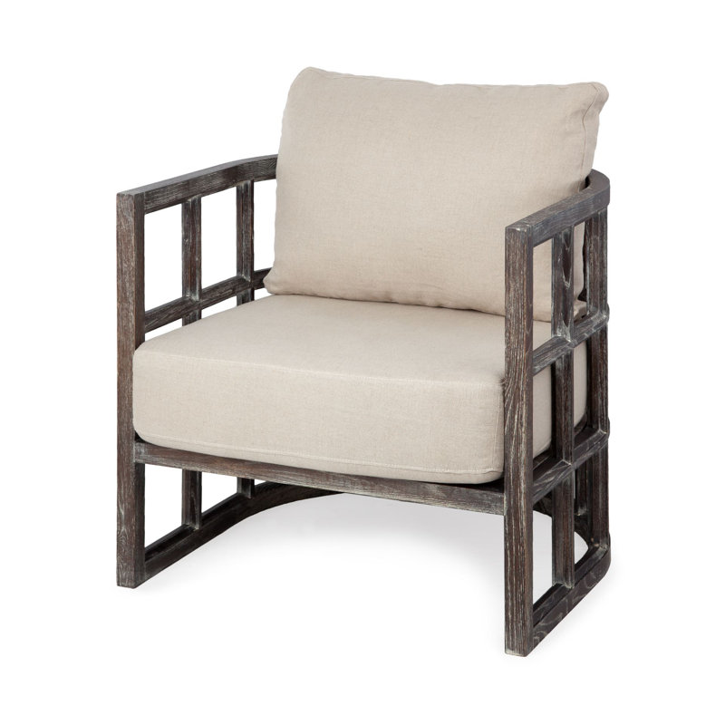 29" Wide Polyester Armchair, Cream
