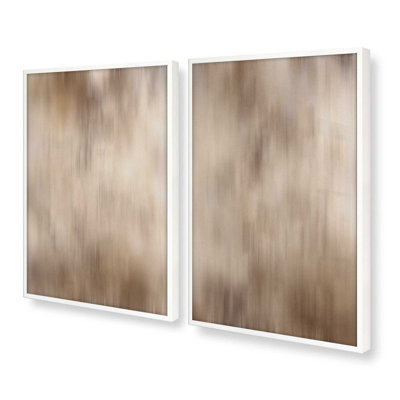 Ensemble de 2 impressions sur cadre en érable Cosmic Latte, 16 po x 12 po