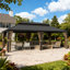 14 pi. X 24 pi Pavillon de jardin en aluminium avec double toit en acier, moustiquaire et rideaux