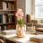 Pink Tulip Crystal Table Lamp With Usb Rechargeable Touch Dimming Light
