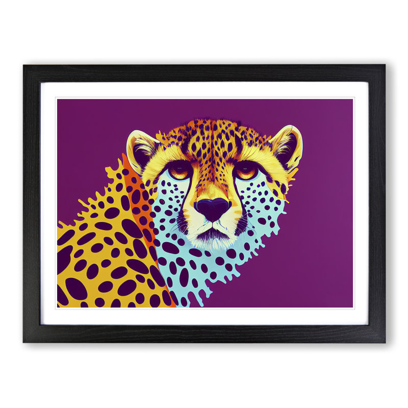 Unforgettable Cheetah - Framed Print, Black, 46cm H x 64cm W x 2cm D