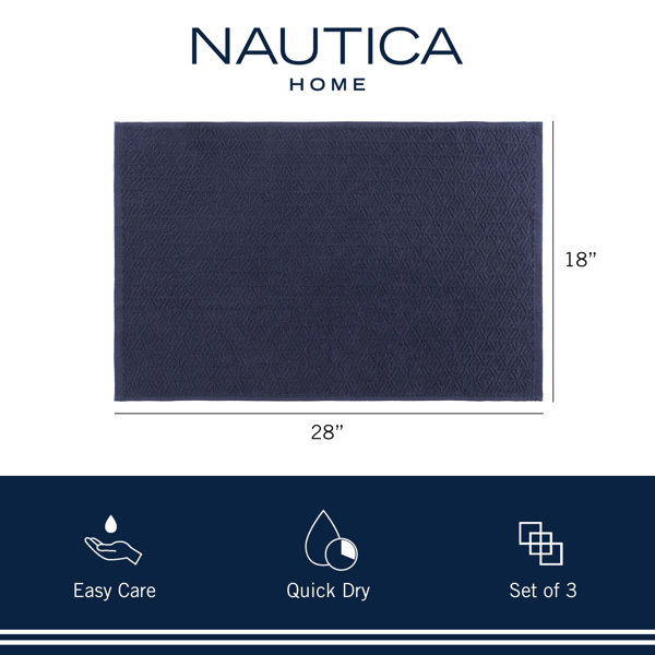 Nautica Home Navy Multi Stripe 100% Cotton Oven Mitts with Silicone Grip (Set of 2)