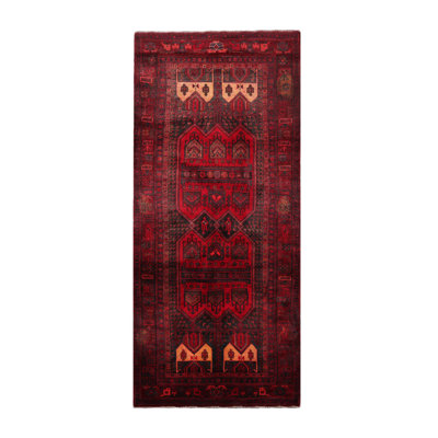 Tapis intérieur / extérieur en laine One-of-a-Kind Rectangle: 4 pi 6 po x 12 pi 2 po