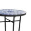 Table d'appoint de patio, bleu et noir