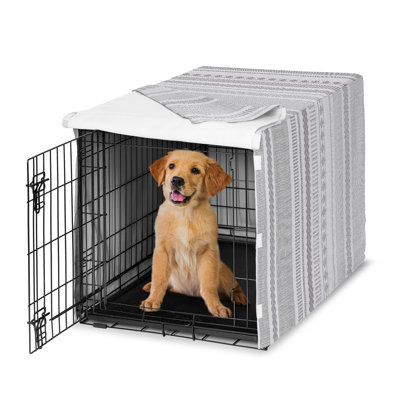 Housse de cage pour chien en jacquard gris Tribal par Sweet Jojo Designs