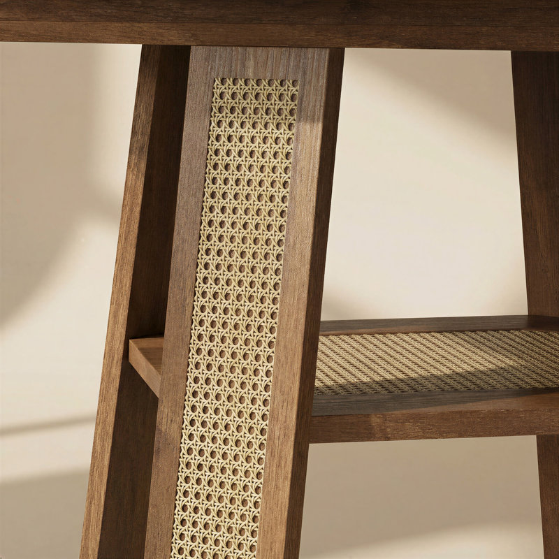 Table de salle à manger extensible de 109 à 150 cm, ronde à ovale avec tablette de rangement, 4 à 8 couverts, rallonge amovible, pour cuisine et salle à manger, noyer
