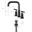 Robinet de lavabo de salle de bain espacé de 8 pouces avec bonde escamotable, noir mat, aspect laiton mat